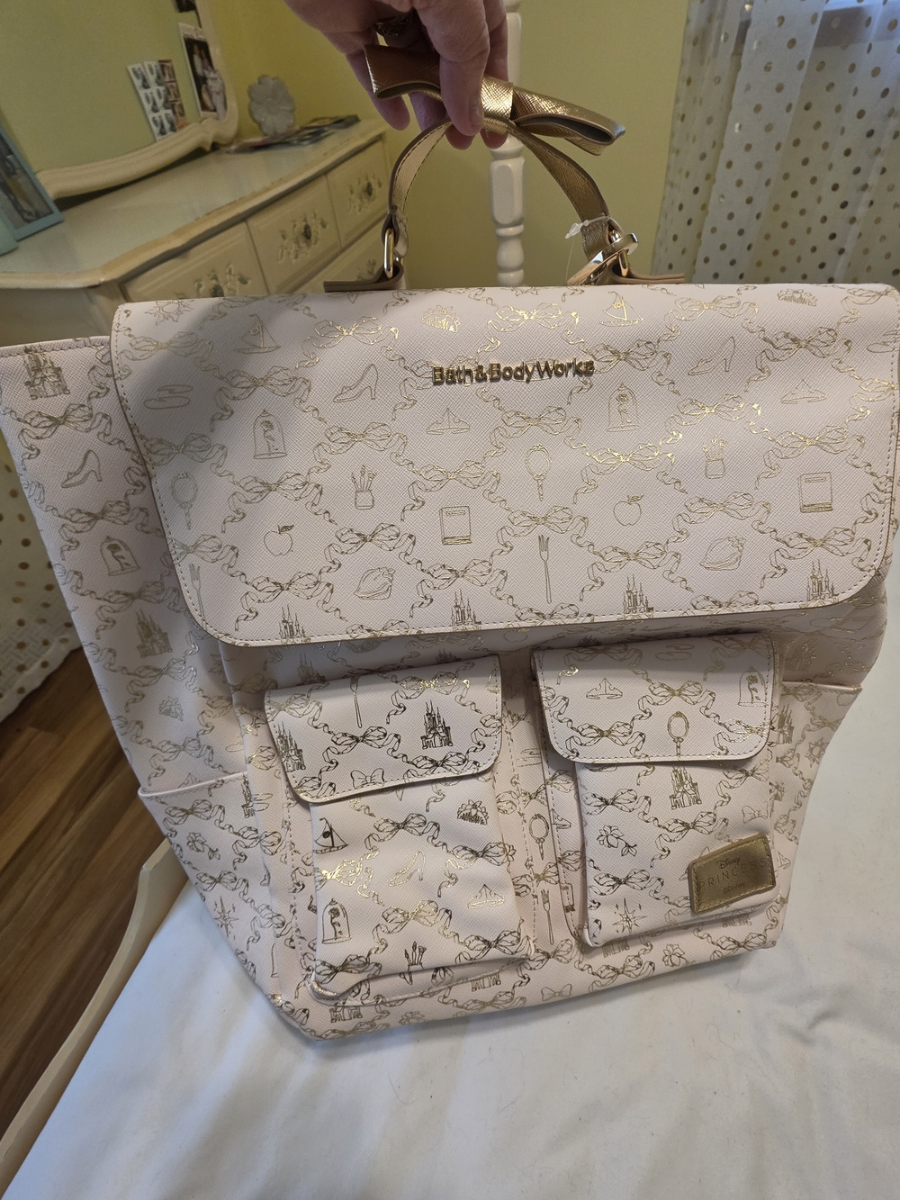 Bath & Body Works Pink Gold Disney Princess Tote Backpack